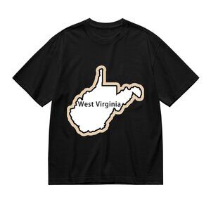 West Virginia Map Graphic Tee in Black
